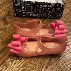 Mini Melissa Ultragirl Sweet  Pink Bow Dress Shoes